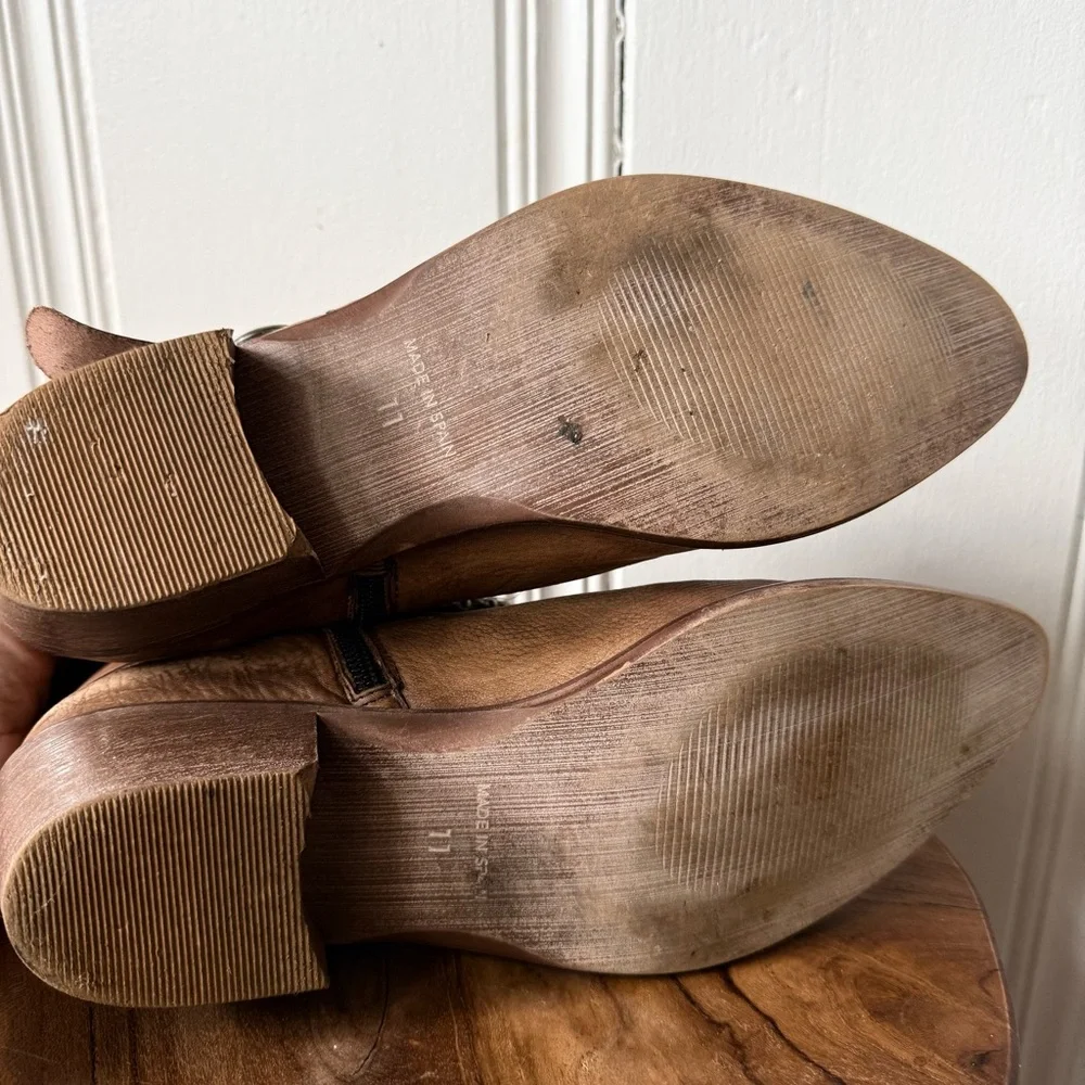 Matisse Prescott Distressed Tan Leather Western Boho Ankle Booties womens 11 - Picture 5 of 6